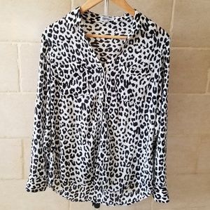 Express Leopard Print Botton Down Shirt 💖